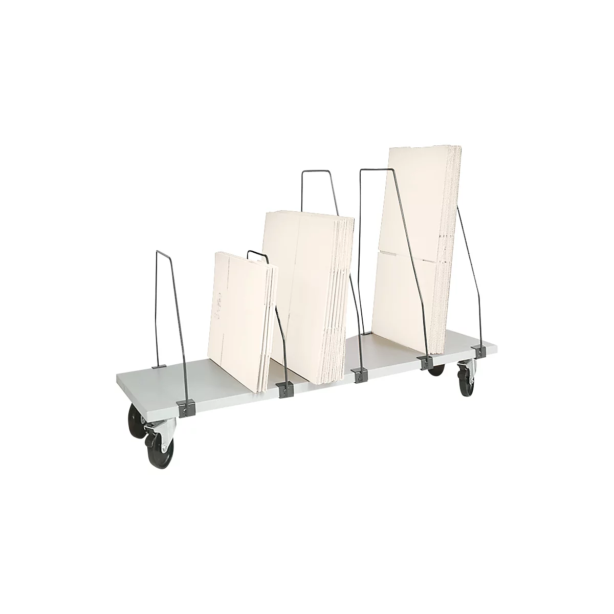 Packpool Untertisch-Magazin, fahrbar, 6 Schiebebügel, f. Packtische B 1500 mm