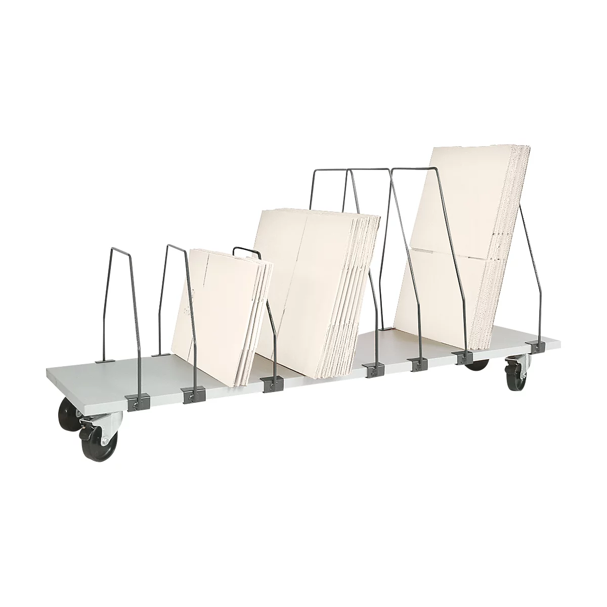 Packpool Untertisch-Magazin, fahrbar, 7 Schiebebügel, f. Packtische B 2000 mm
