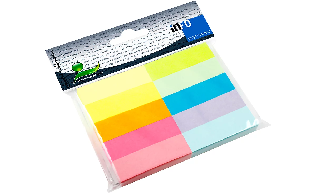 Page Marker Info Note, 10 x 100 Haftnotizen in unterschiedlichen Farben, B 50 x H 15 mm