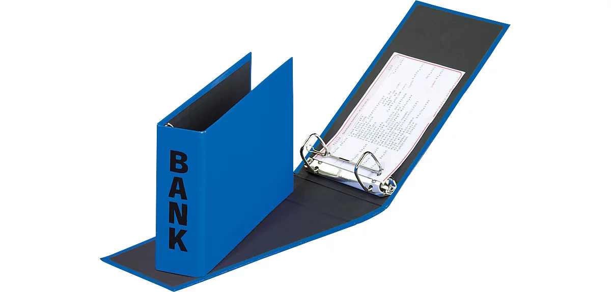 PAGNA Bankordner, PP Karton, Rückenbreite 52 mm, DIN A6 quer, blau