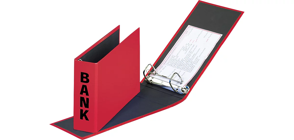 PAGNA Bankordner, PP Karton, Rückenbreite 52 mm, DIN A6 quer, rot
