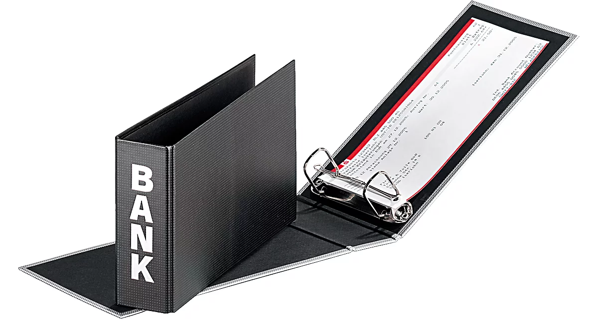 PAGNA Bankordner, PP Karton, Rückenbreite 52 mm, DIN A6 quer, schwarz
