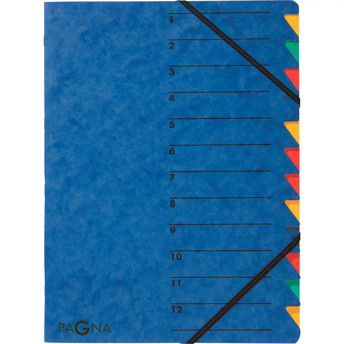 PAGNA documentenmap Easy, A4, elastieksluiting, 12-delig, blauw