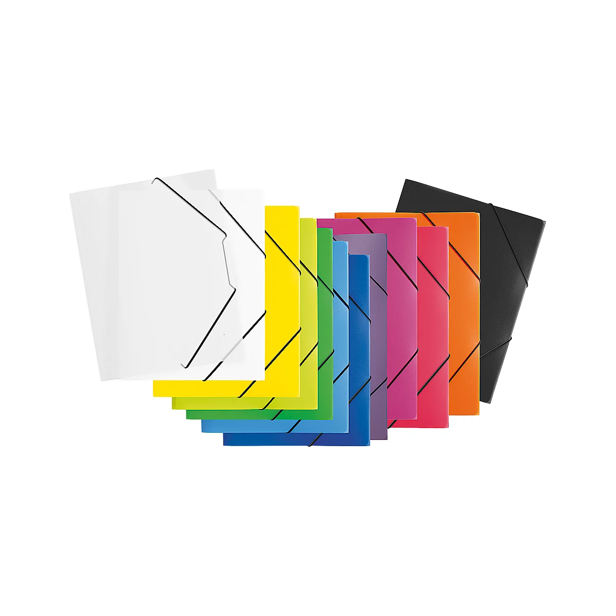 Pagna elastomap, A4, van PP, drie flappen, zwart