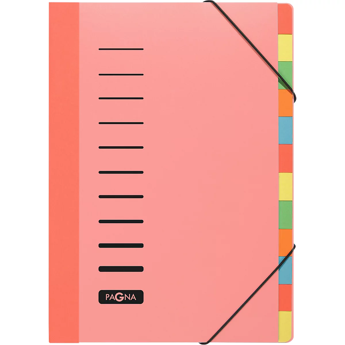 PAGNA sorteermap Color, voor A4, polypropeen, 12 waaiers, rood