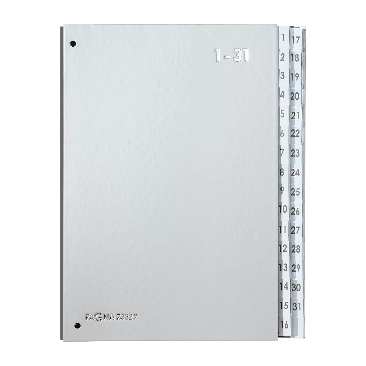 PAGNA sorteermap Silver, voor A4, 1 - 31, 32 waaiers, zilver metallic