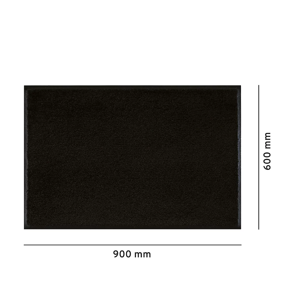 Tapis noir de dimensions 900 x 600 mm.