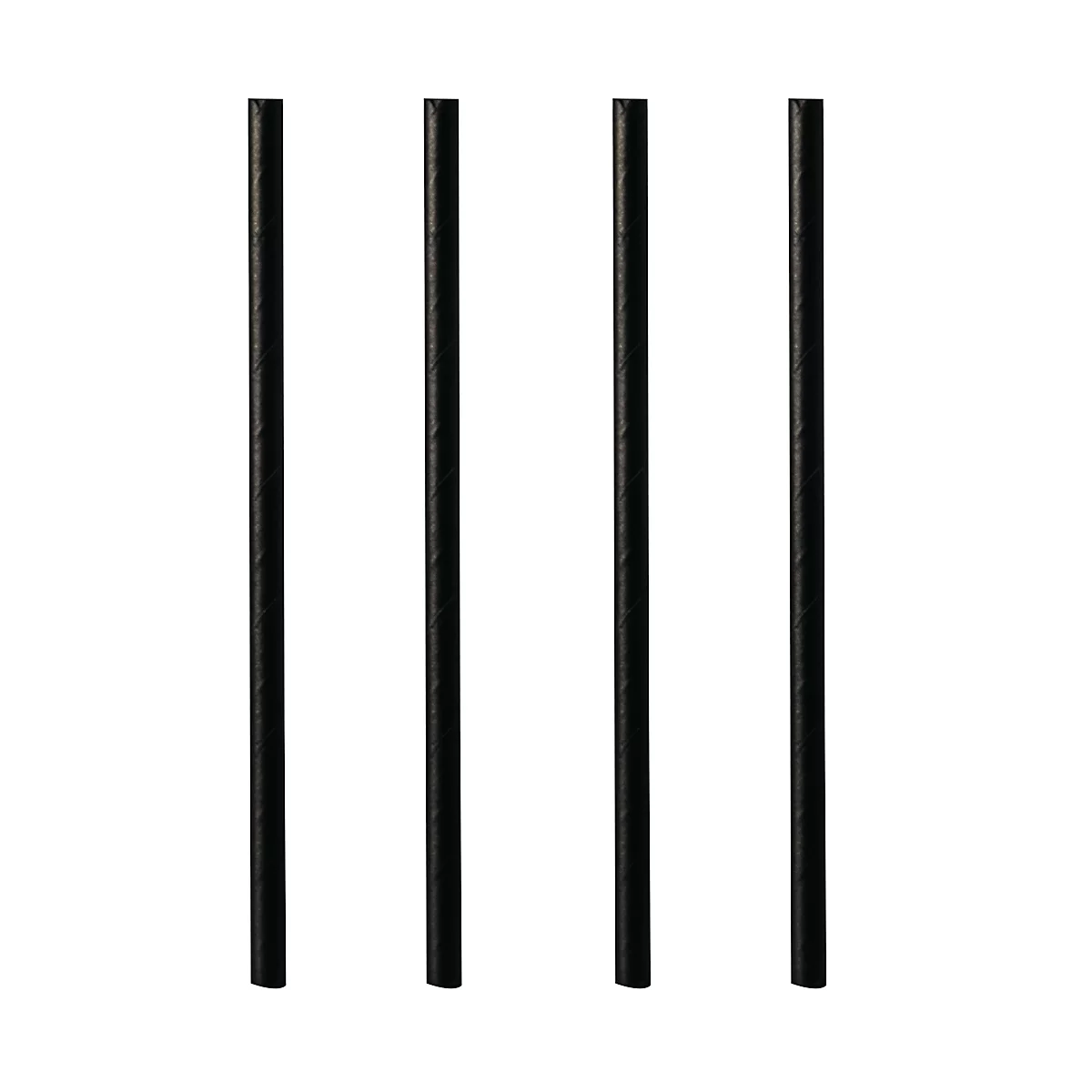 Pailles à boire Papstar, pour milk-shakes, jetables, L 210 x Ø 8 mm, en papier certifié FSC®, noir, 100 pcs.