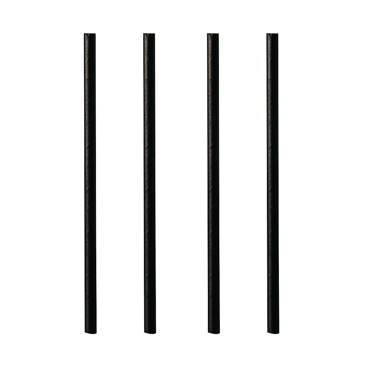 Pailles à boire Papstar, pour milk-shakes, jetables, L 250 x Ø 8 mm, en papier certifié FSC®, noir, 100 pcs.