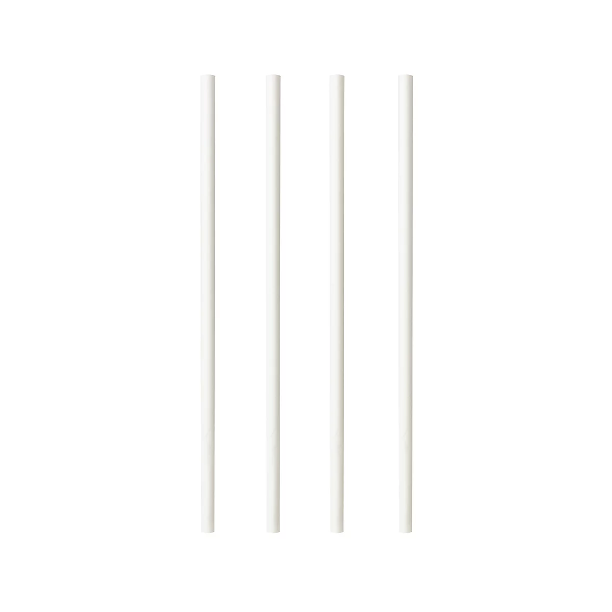 Pailles à boire Papstar Pure, jetables, L 200 x Ø 6 mm, en papier certifié FSC®, blanc-uni, 100 pcs.