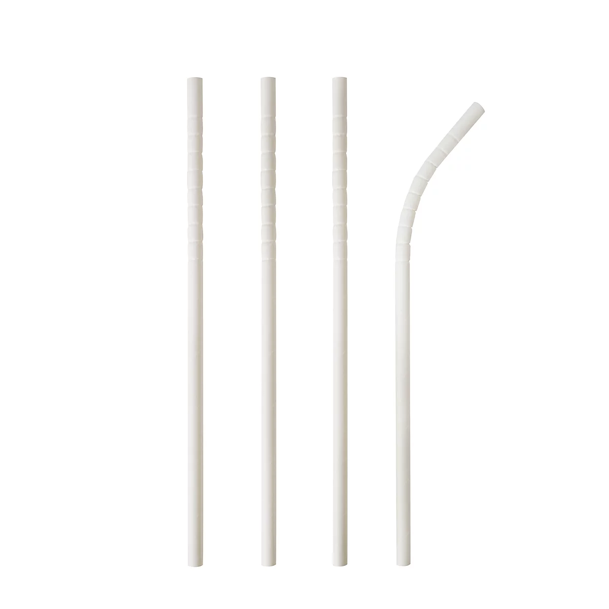 Pailles à boire Papstar Pure, jetables, L 200 x Ø 6 mm, flexibles, pliables et pliables, en papier certifié FSC®, blanches, 100 pièces.