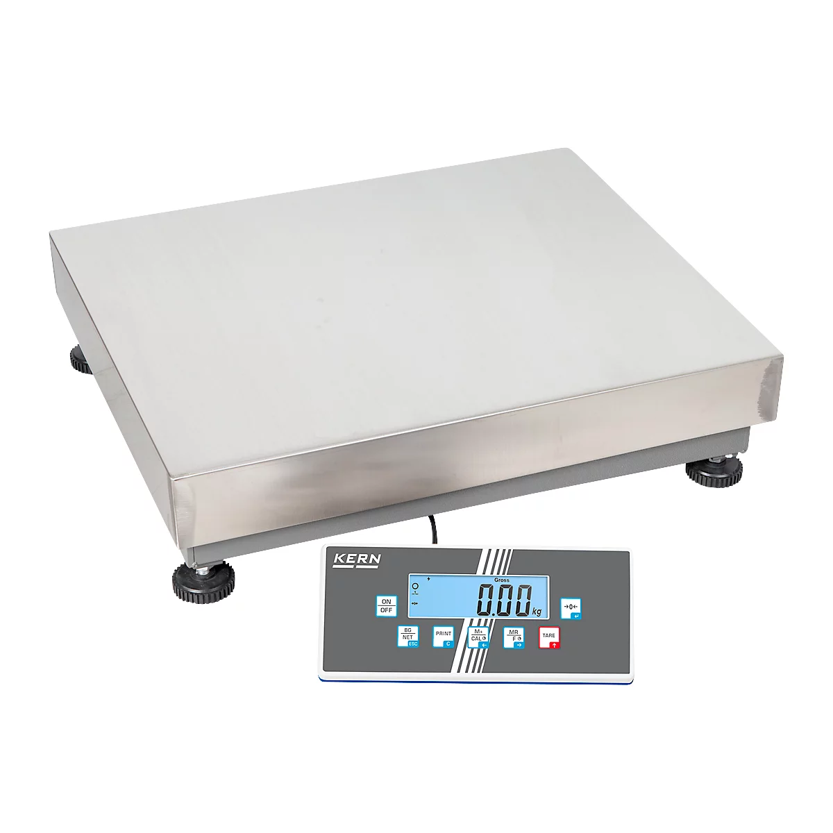 Paketwaage KERN EOC 100K-2XL – robuste Plattformwaage aus Edelstahl, Wägebereich 60/150 kg, große Plattform, IP65
