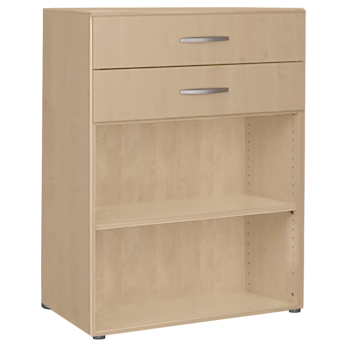 PALENQUE combi-boekenkast, 3 OH, 2 open vakken + 2 laden, B 800 x D 400 x 1104 mm, ahorndecor