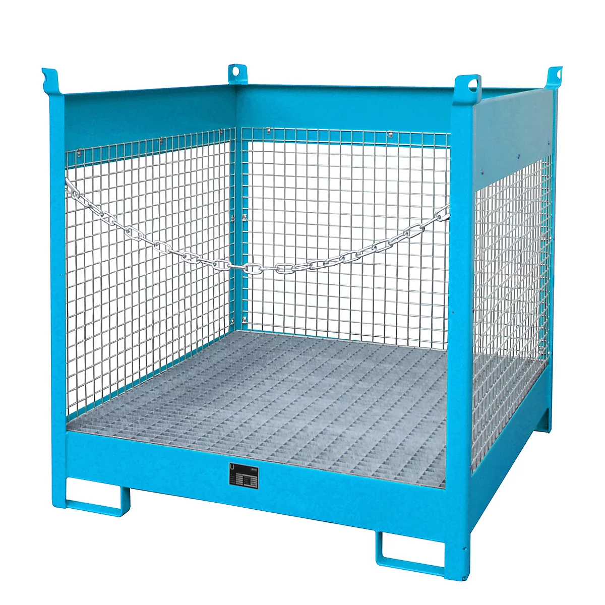 Palet apilable para barriles Bauer FSP-4 D, para 4 barriles de 200 l, azul