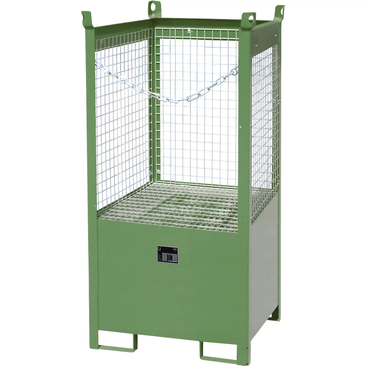 Palette à fûts Bauer FSP-1 D, parois grillagées, capacité 1 fût de 200 L, vert