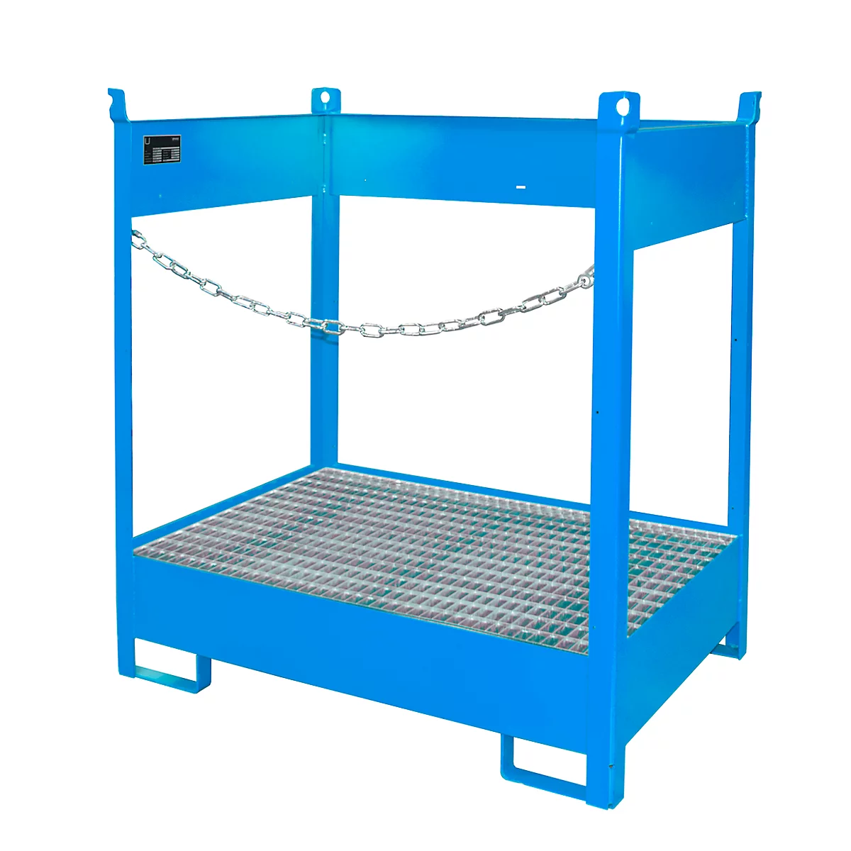 Palette à fûts Bauer FSP-2, ouverture latérale, pour 2 fûts de 200 L, bleu