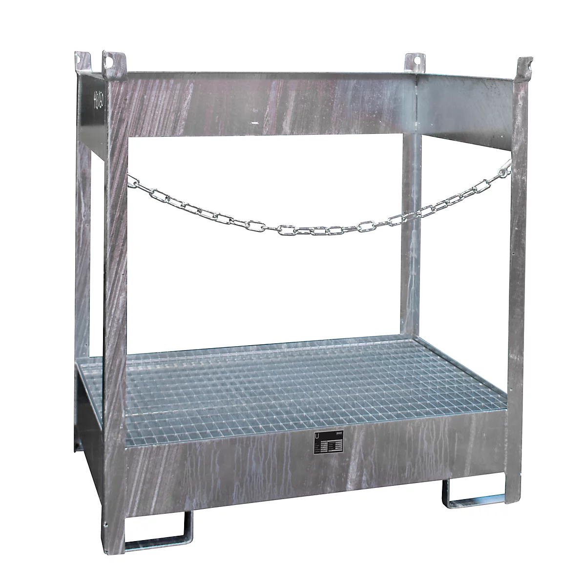 Palette à fûts Bauer FSP-2, ouverture latérale, pour 2 fûts de 200 L, galvanisé