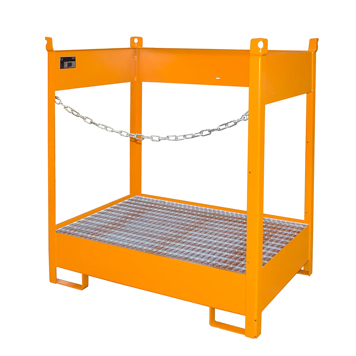 Palette à fûts Bauer FSP-2, ouverture latérale, pour 2 fûts de 200 L, orange