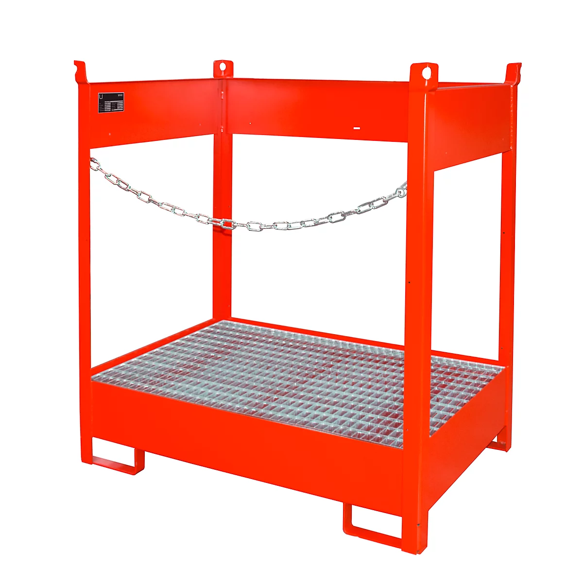 Palette à fûts Bauer FSP-2, ouverture latérale, pour 2 fûts de 200 L, rouge