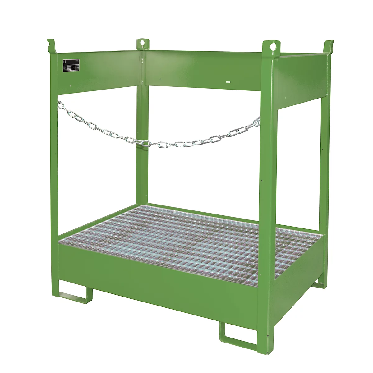 Palette à fûts Bauer FSP-2, ouverture latérale, pour 2 fûts de 200 L, vert