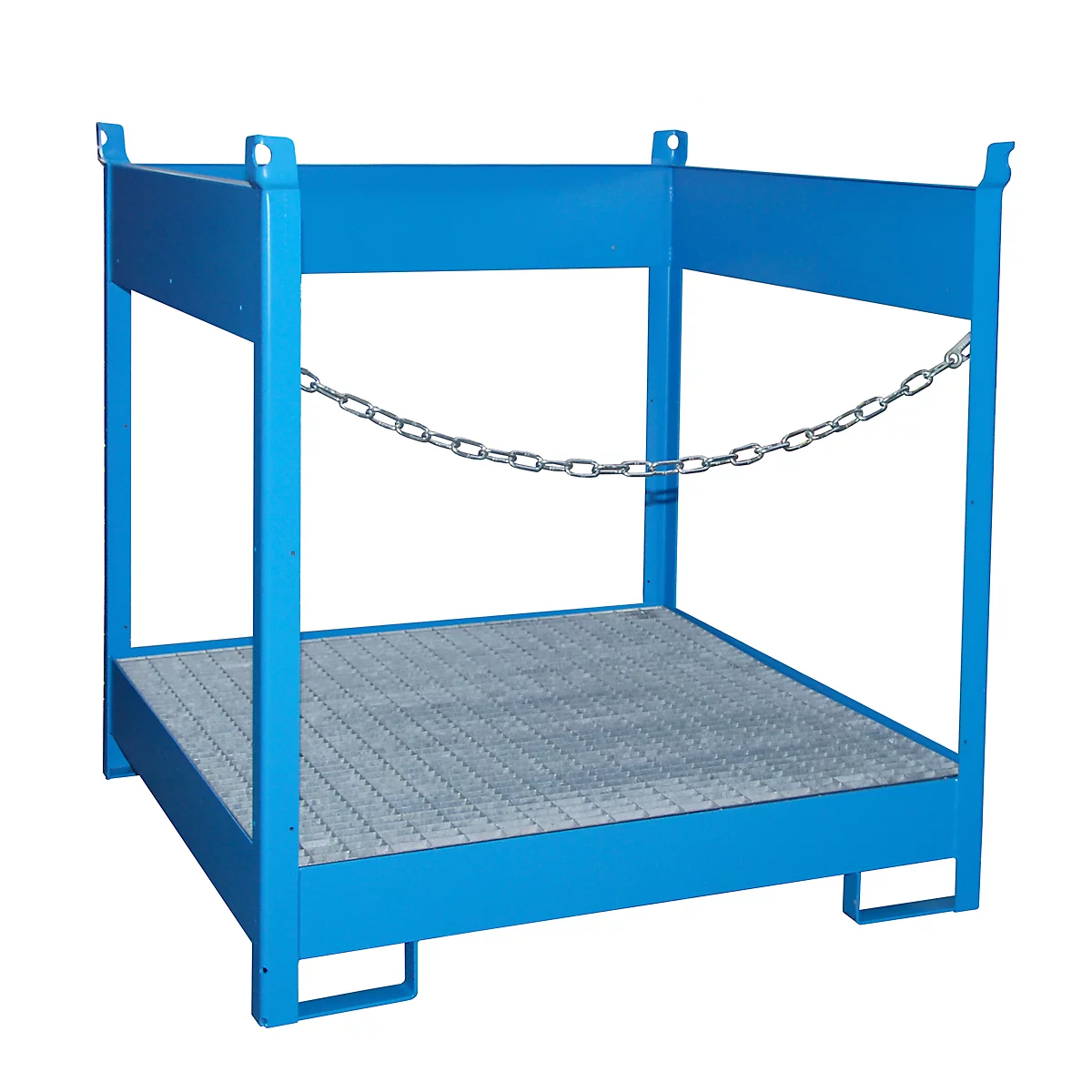 Palette à fûts Bauer FSP-4, ouverture latérale, pour 4 fûts de 200 L, bleu