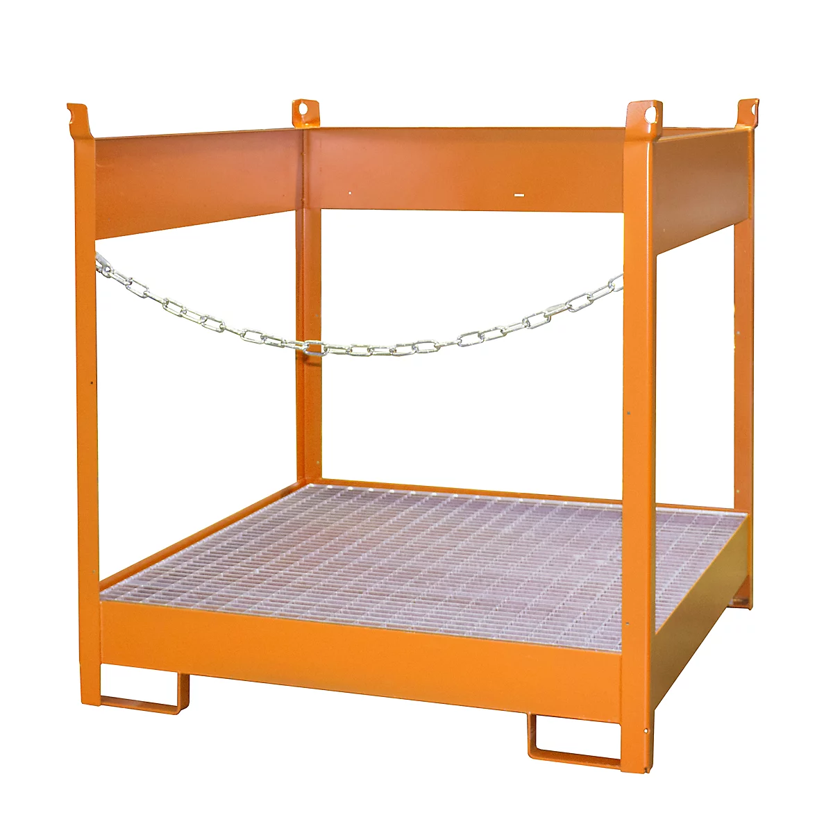 Palette à fûts Bauer FSP-4, ouverture latérale, pour 4 fûts de 200 L, orange