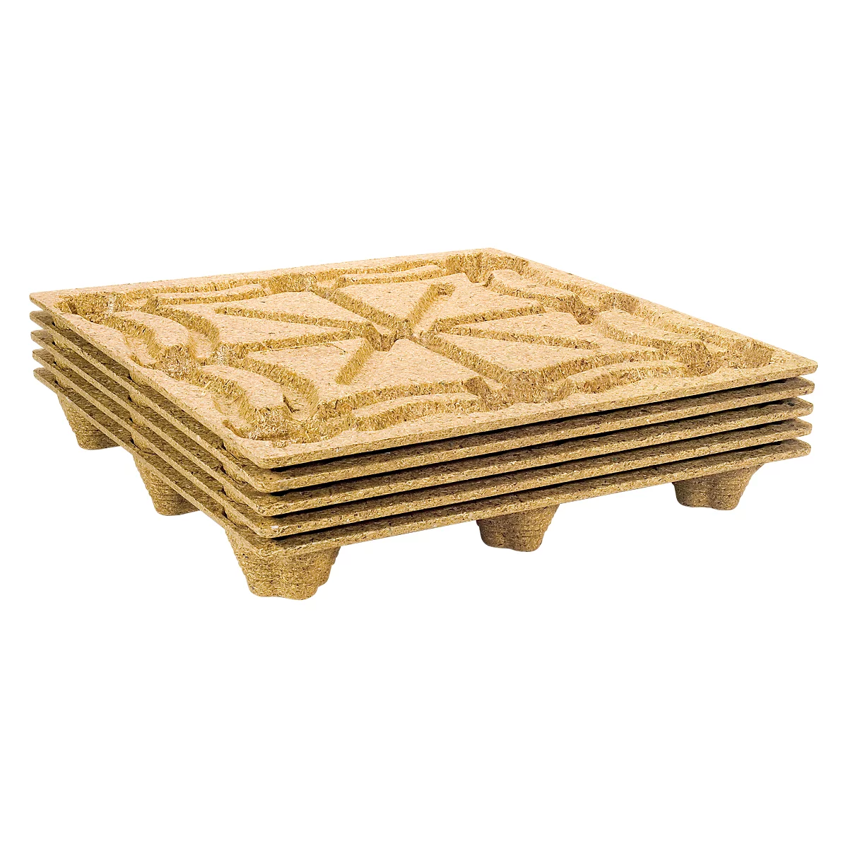 Stack of wooden pallets. The top pallet shows a detailed surface structure.