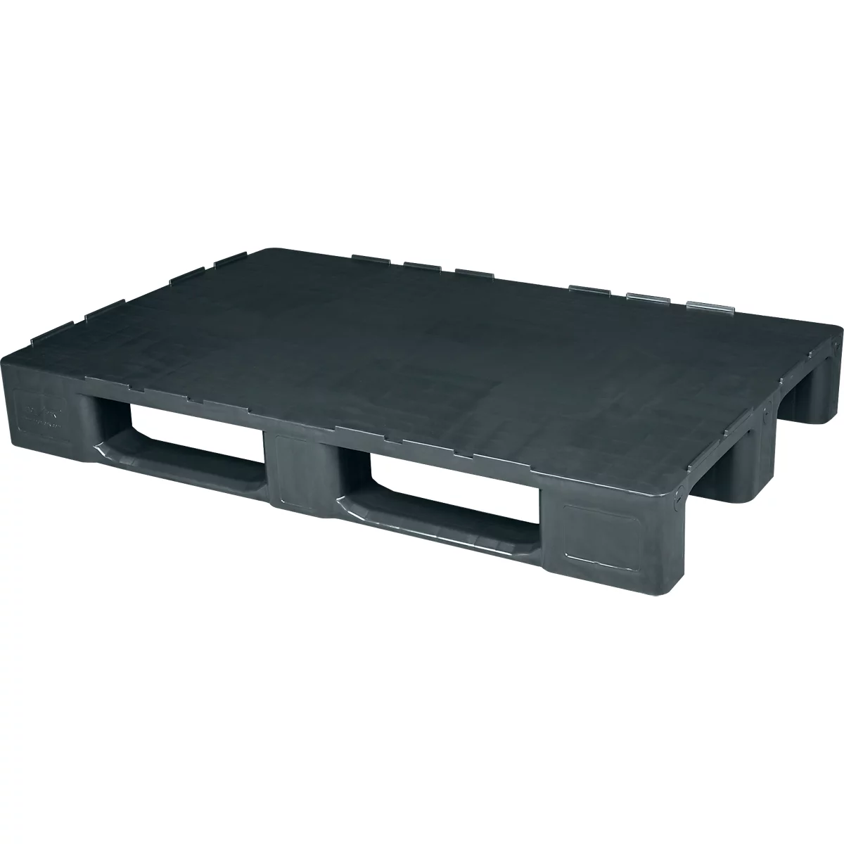 Pallet voor zwaar gebruik FP-HDK1208S, max. belasting 5000/1250/500 kg, gesloten bovendek, 3 loopwagens, L 1200 x B 800 x H 155 mm, gerecycleerd HDPE, 5 stuks
