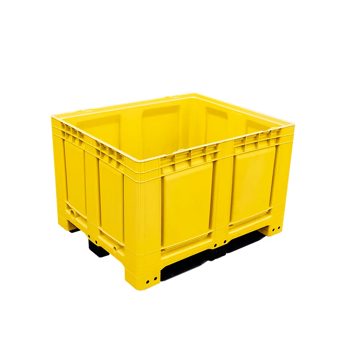 Palletbox Big Box 680 l, B 1200 x D 1000 x H 790 mm, gesloten, geel, 3 sledes
