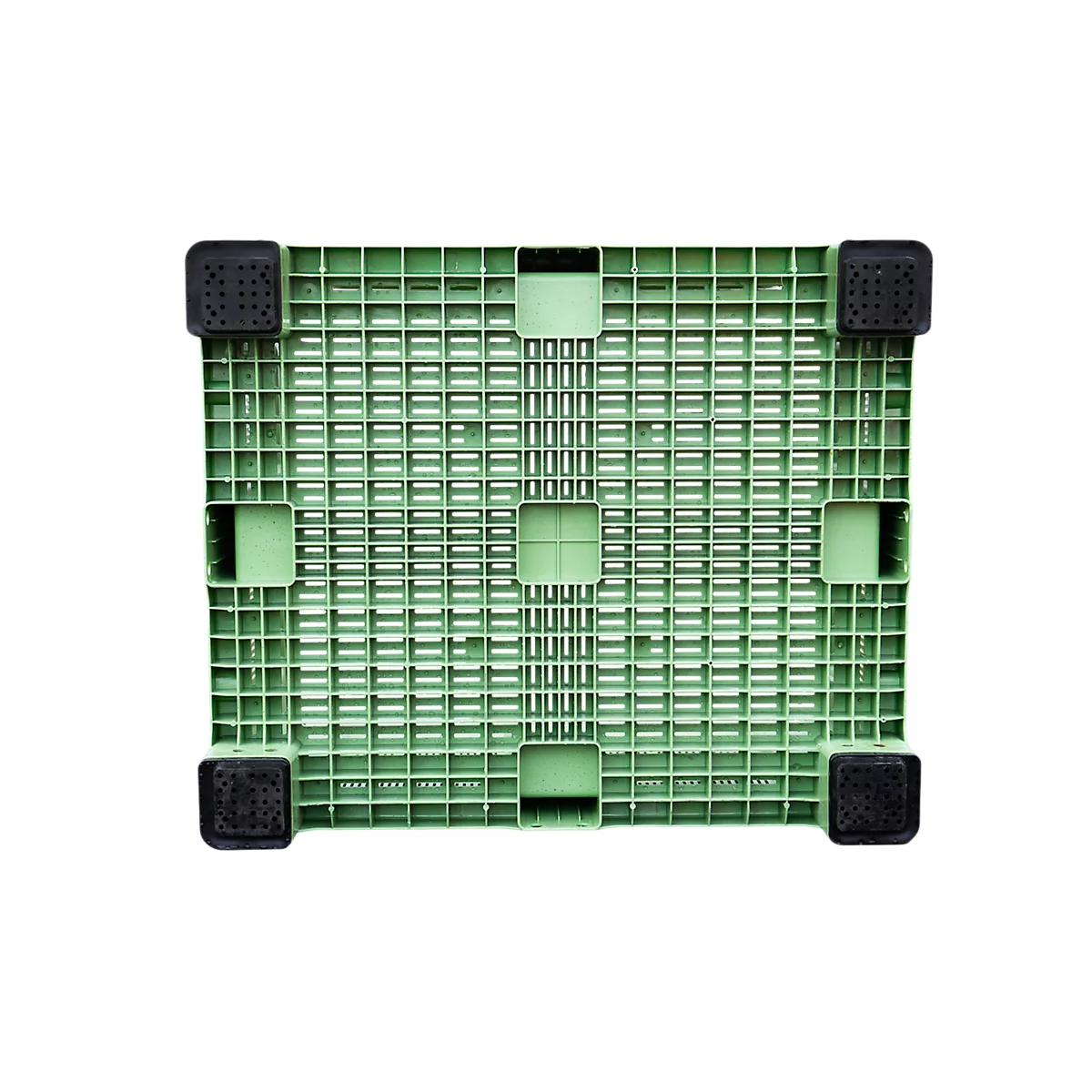 Palletcontainer Big Box FP-FBO1210, 680 l, B 1200 x D 1000 x H 790 mm, geperforeerd, lichtgroen, 4 poten, tot 450 kg