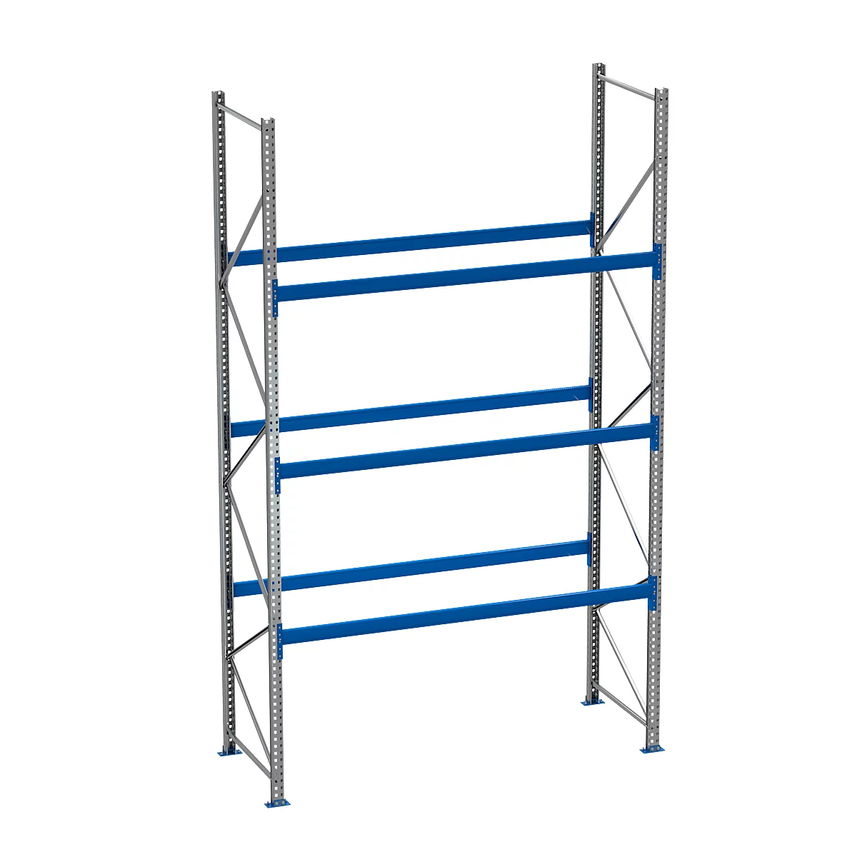 Palletstelling PR 600, basissectie, H 4700 mm, max. 800 kg, 3 dwarssteunen