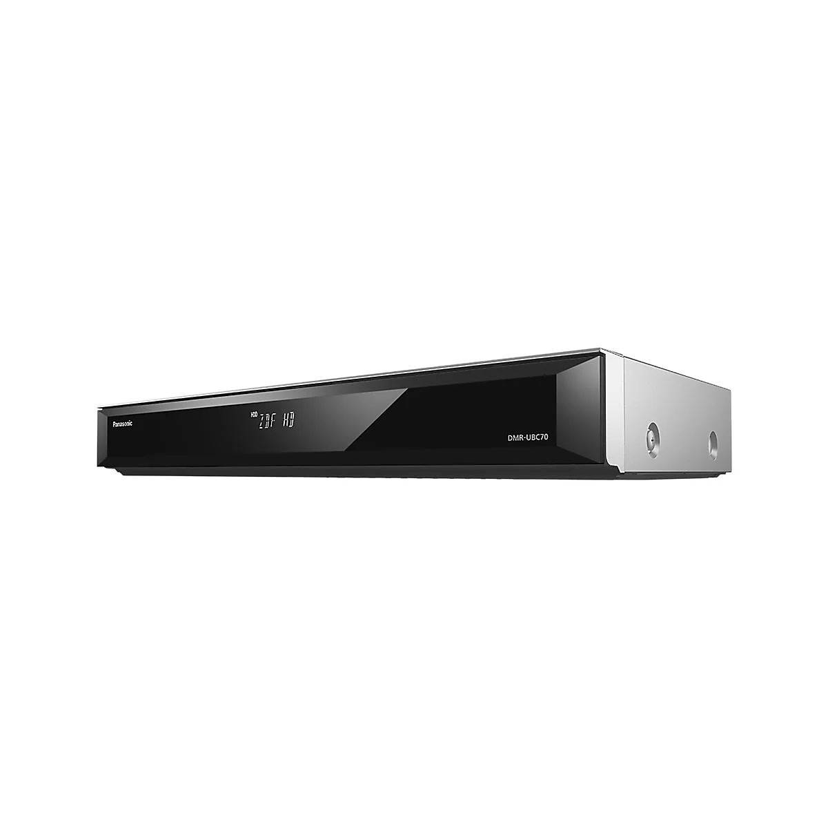 Schwarzer Panasonic DVD-Rekorder mit silberner Seite und ZDF HD Anzeige.
