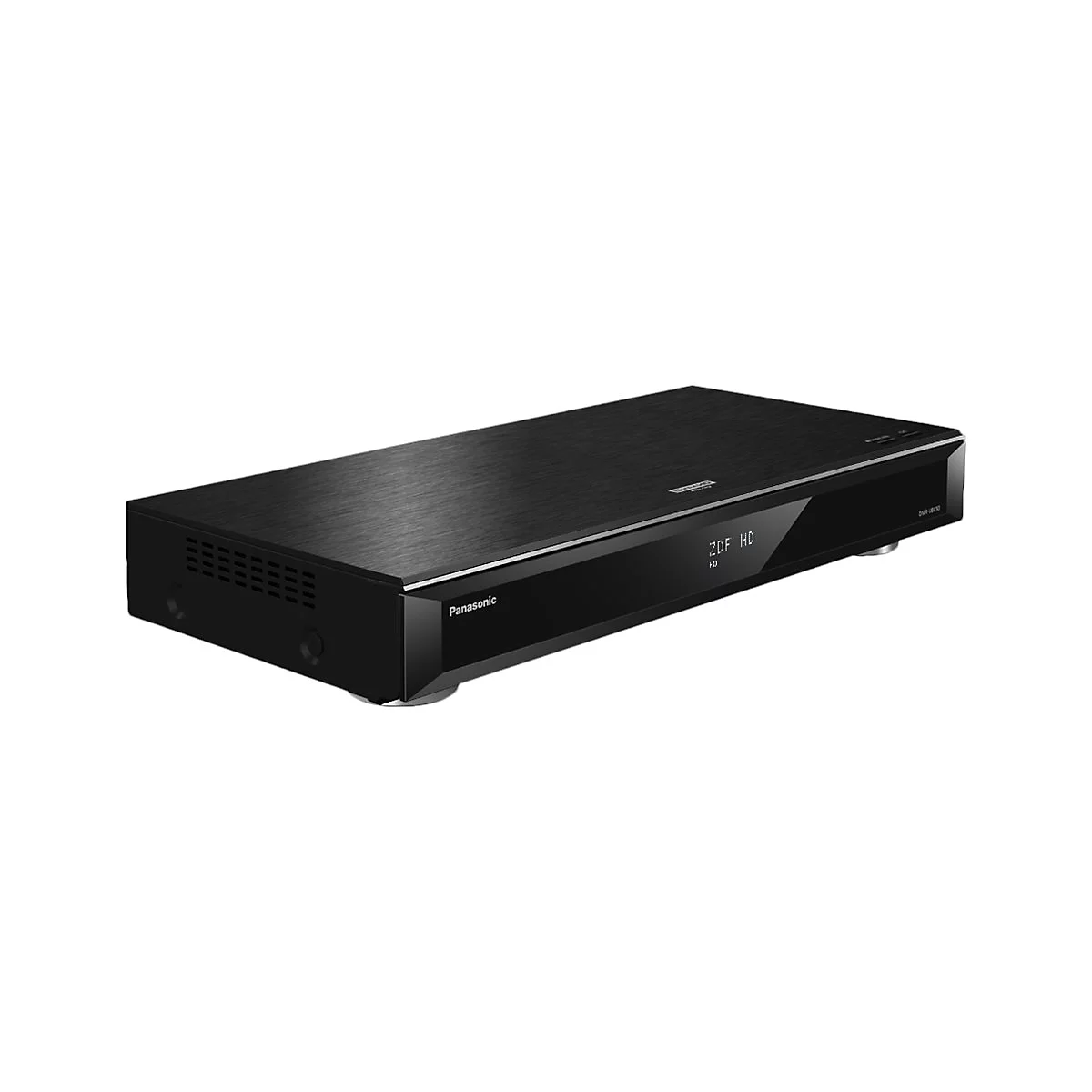 Schwarzer Panasonic Blu-Ray-Player mit ZDF HD-Anzeige.
