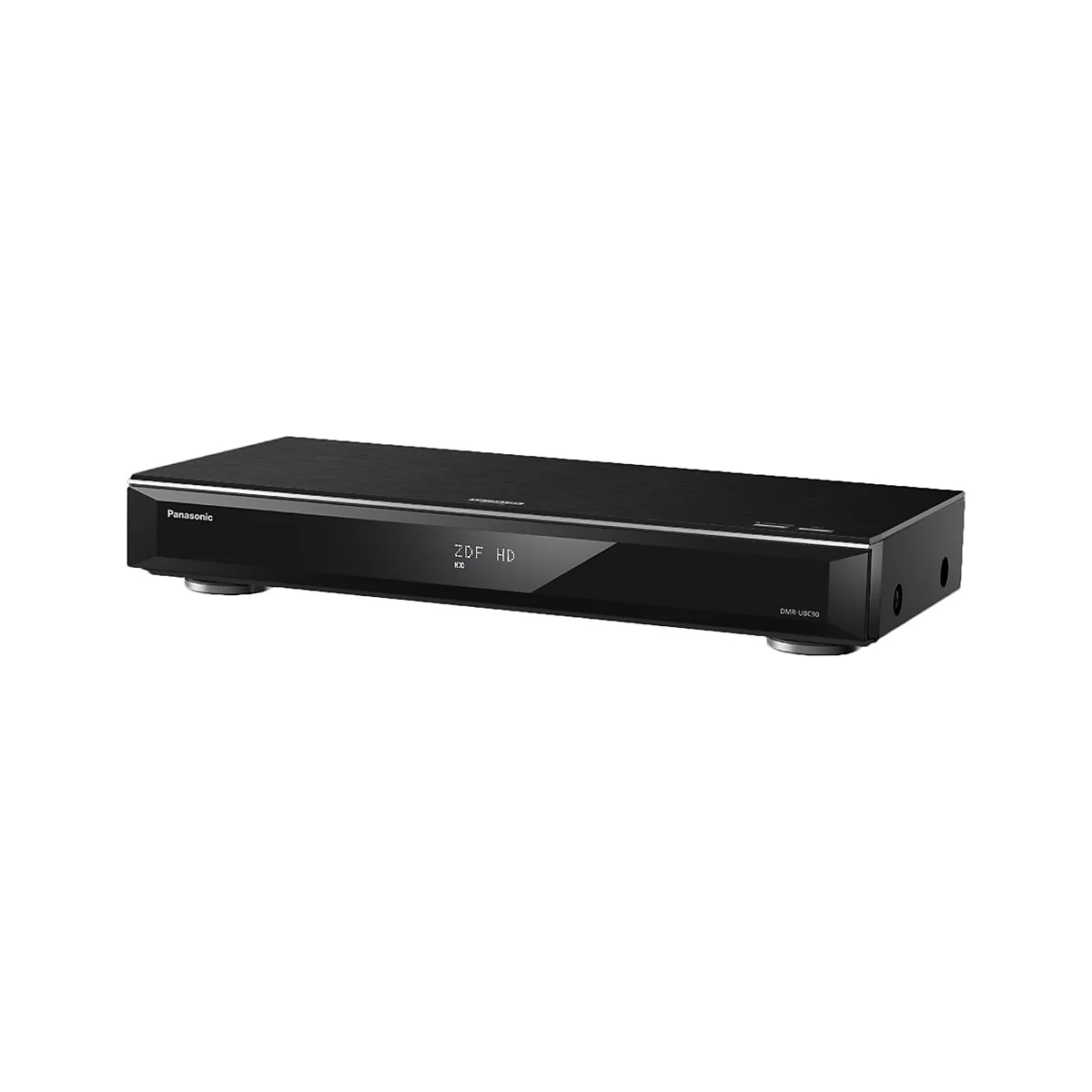 Schwarzer Panasonic Blu-ray-Player, Anzeige zeigt 'ZDF HD'.