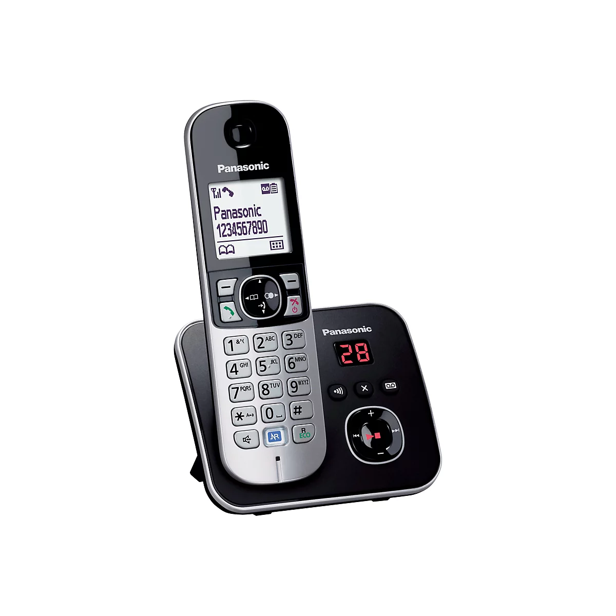 Panasonic KX-TG6821 - Schnurlostelefon - Anrufbeantworter mit Rufnummernanzeige - DECT - Schwarz