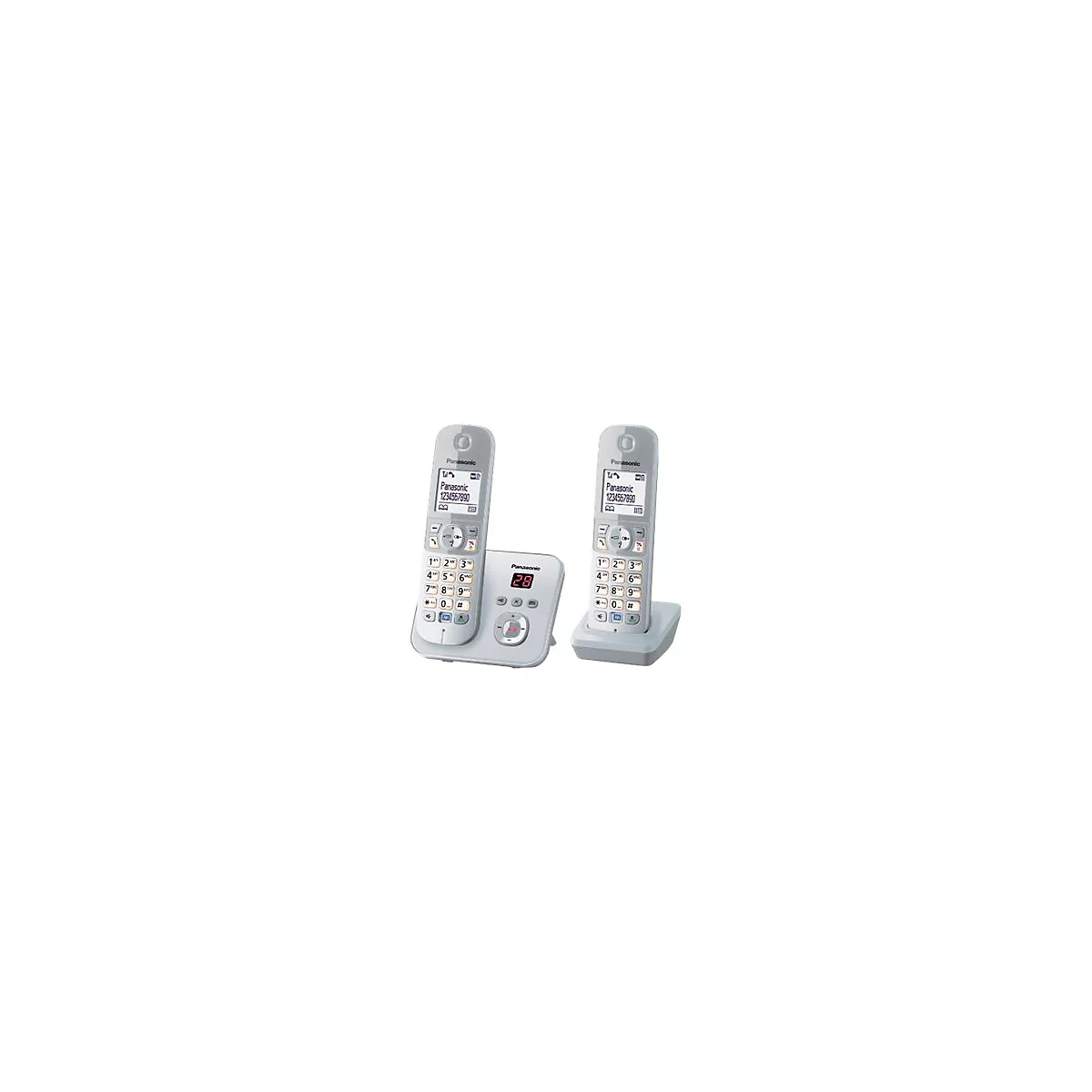 Panasonic KX-TG6822 - Schnurlostelefon - Anrufbeantworter mit Rufnummernanzeige - DECT - Pearly Silver + zusätzliches Handset