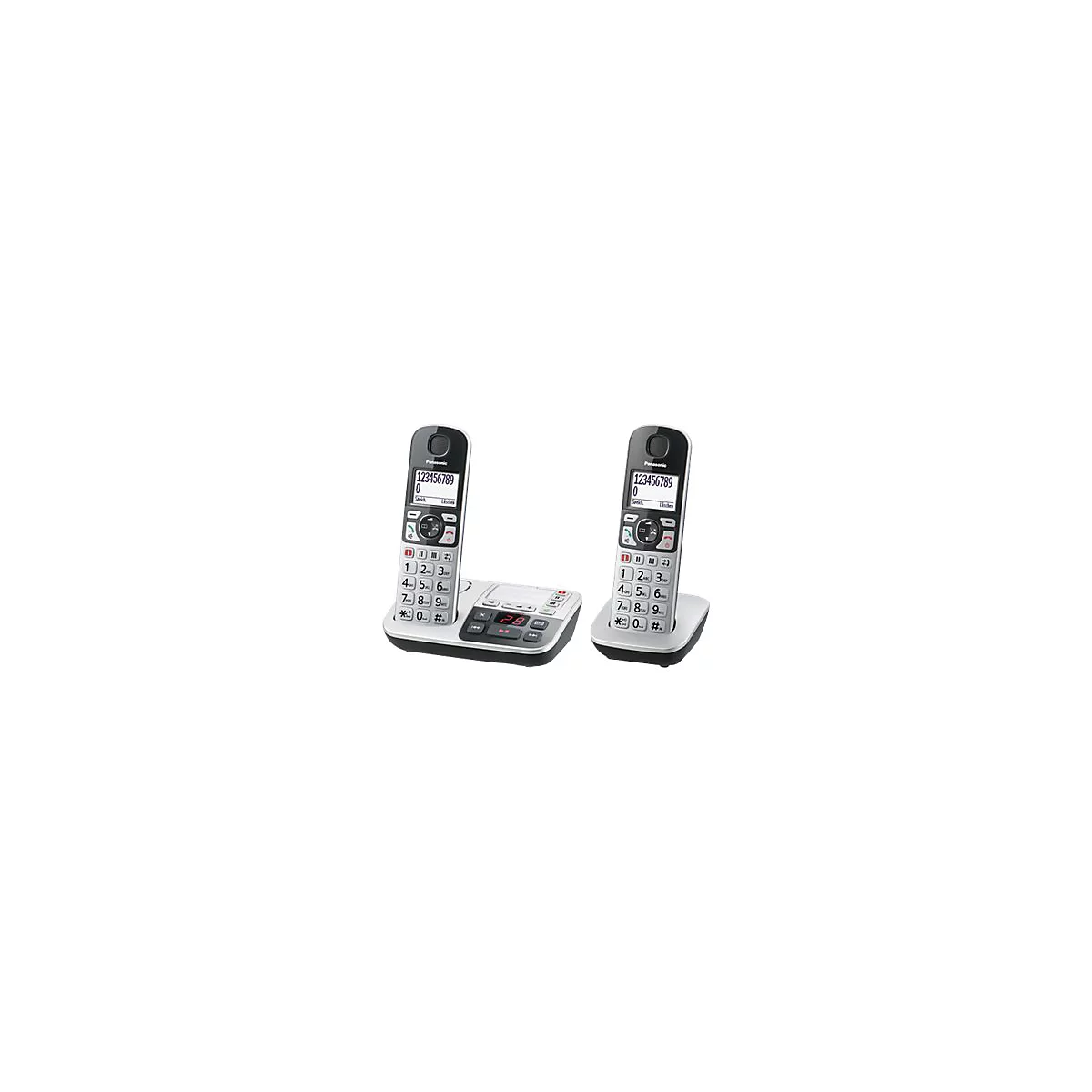 Panasonic KX-TGE522GS - Schnurlostelefon - Anrufbeantworter mit Rufnummernanzeige - DECT - dreiweg Anruffunktion + zusätzliches Handset