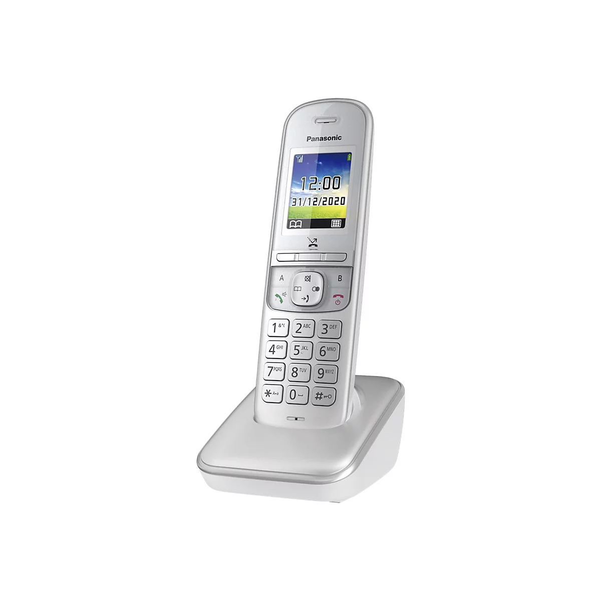 Panasonic KX-TGH710G - Schnurlostelefon mit Rufnummernanzeige/Anklopffunktion - DECTGAP - dreiweg Anruffunktion - Silver Pearl