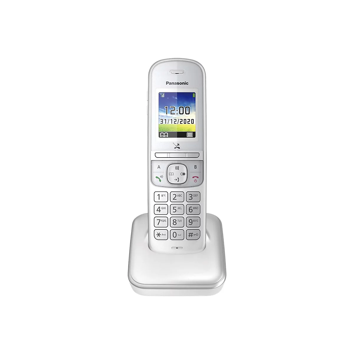 Panasonic KX-TGH710G - Schnurlostelefon mit Rufnummernanzeige/Anklopffunktion - DECTGAP - dreiweg Anruffunktion - Silver Pearl