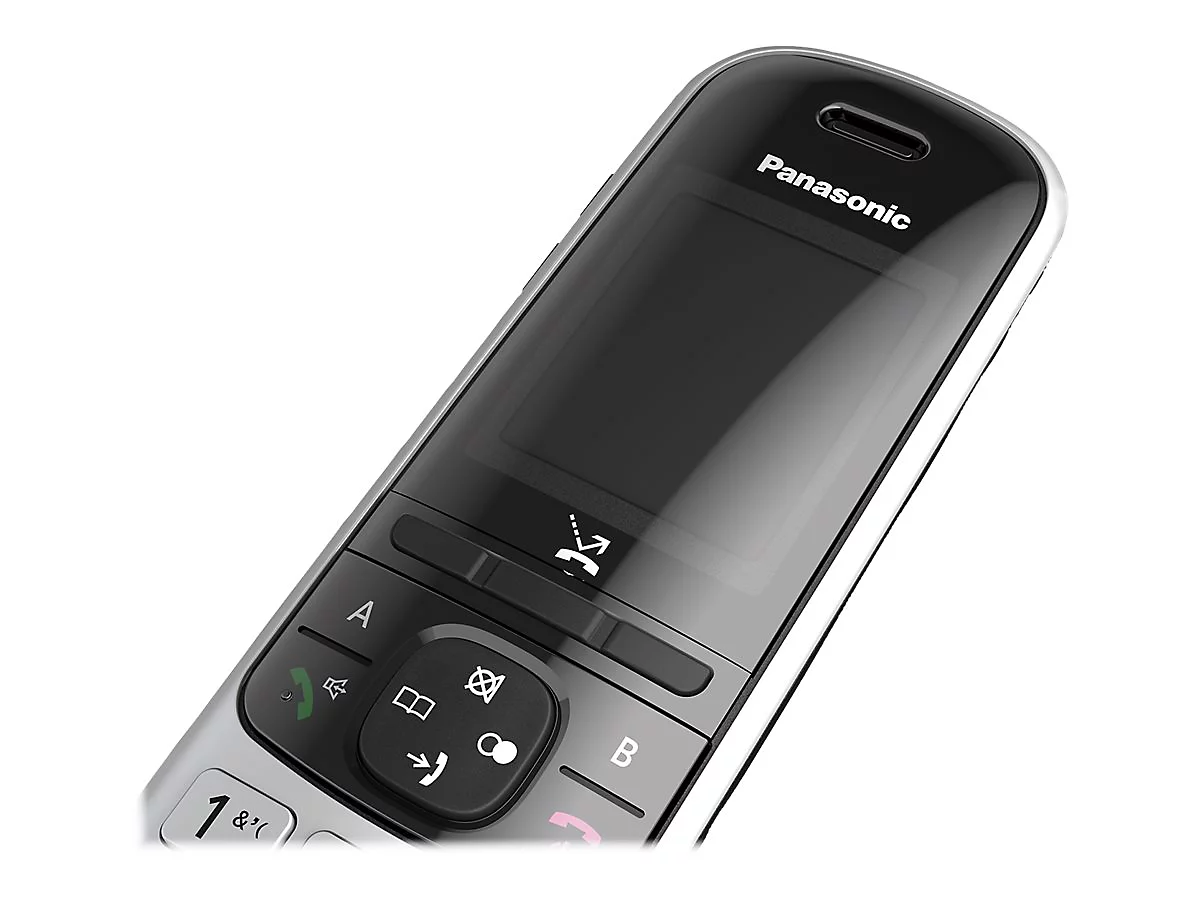 Panasonic KX-TGH723G - Schnurlostelefon - Anrufbeantworter mit Rufnummernanzeige/Anklopffunktion - DECT\GAP - dreiweg Anruffunktion - Schwarz, Silber + 2 zusätzliche Handsets