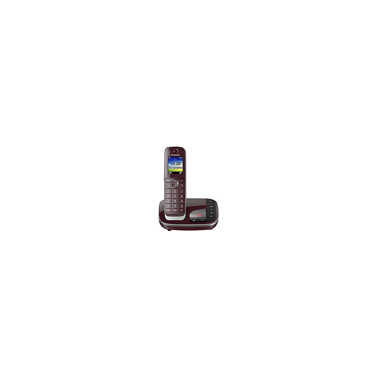 Panasonic KX-TGJ320GR - Schnurlostelefon - Anrufbeantworter mit Rufnummernanzeige - DECTGAP - dreiweg Anruffunktion - Weinrot
