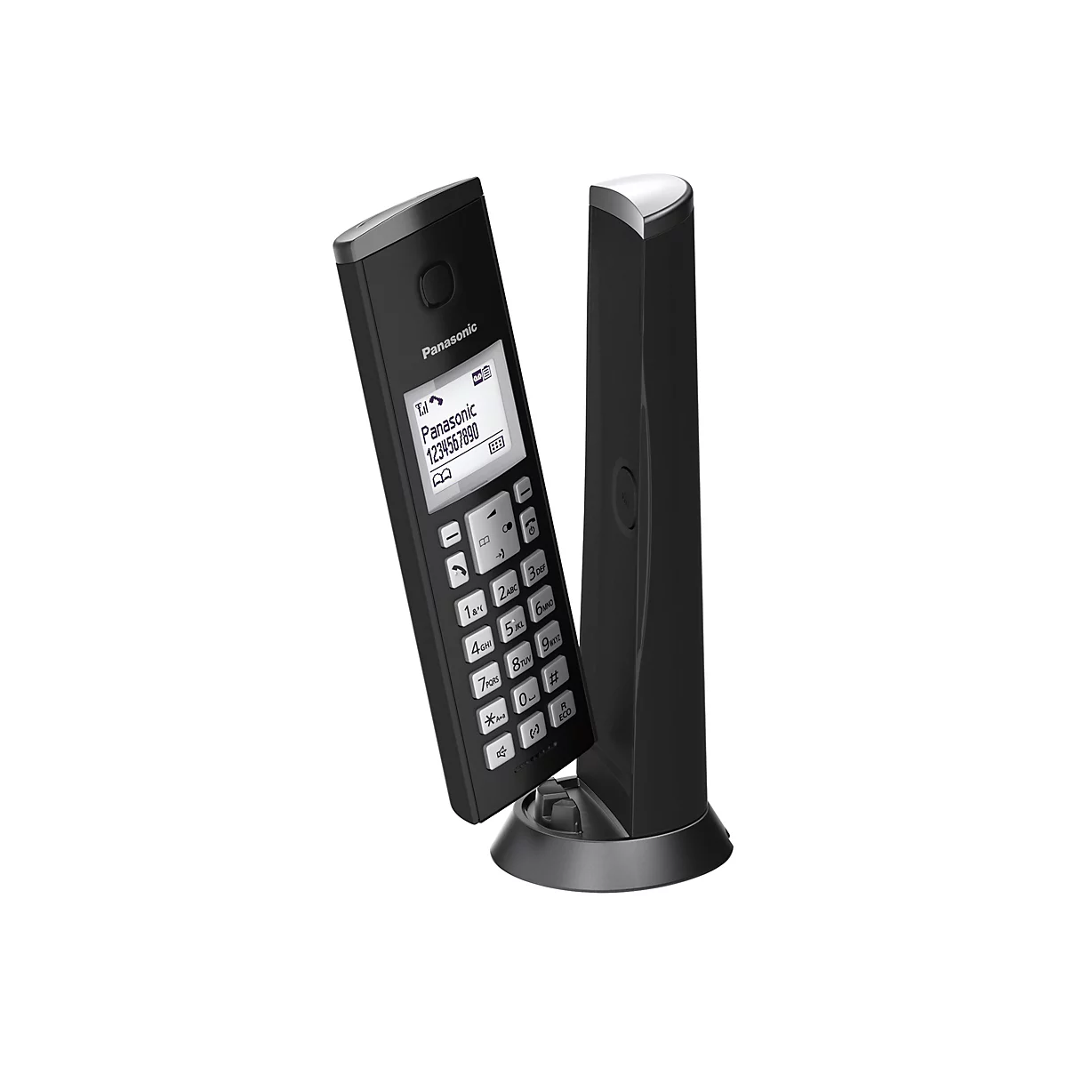Panasonic KX-TGK220 - Schnurlostelefon - Anrufbeantworter mit Rufnummernanzeige - DECTGAP - dreiweg Anruffunktion - Schwarz