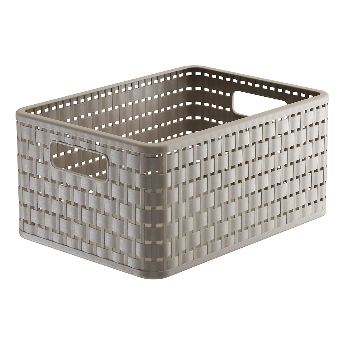 Panier de rangement Rotho COUNTRY, volume 11 l, format A5+, sans couvercle, empilable, L 328 x l 238 x H 160 mm, PP, cappuccino