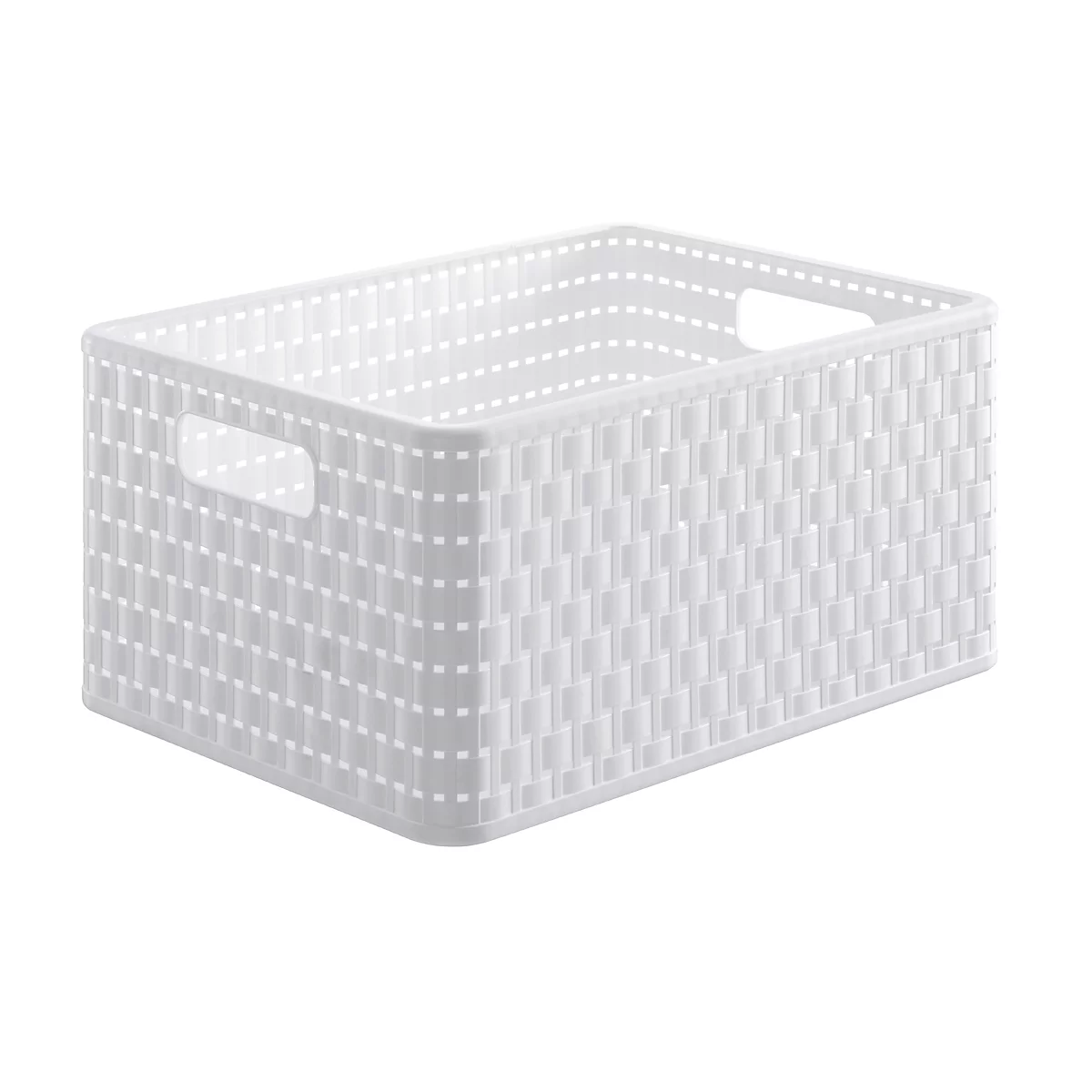 Panier de rangement Rotho COUNTRY, volume 18 l, format A4, empilable, sans couvercle, L 368 x l 278 x H 191 mm, PP, blanc