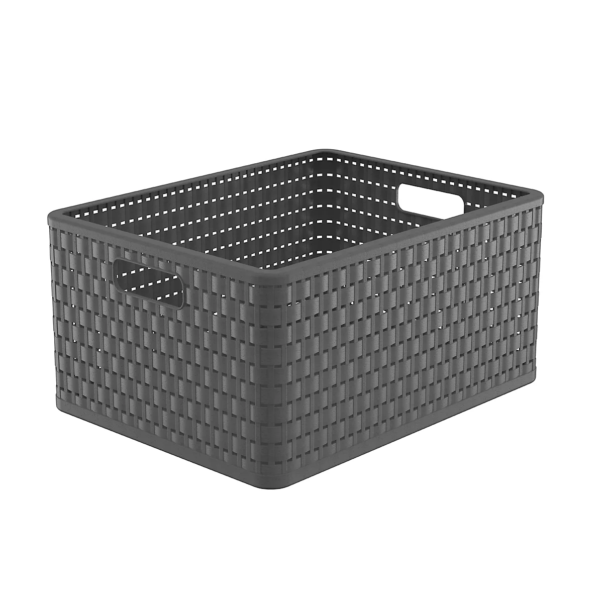Panier de rangement Rotho COUNTRY, volume 28 l, format A4+, empilable, sans couvercle, L 430 x l 330 x H 215 mm, PP, anthracite