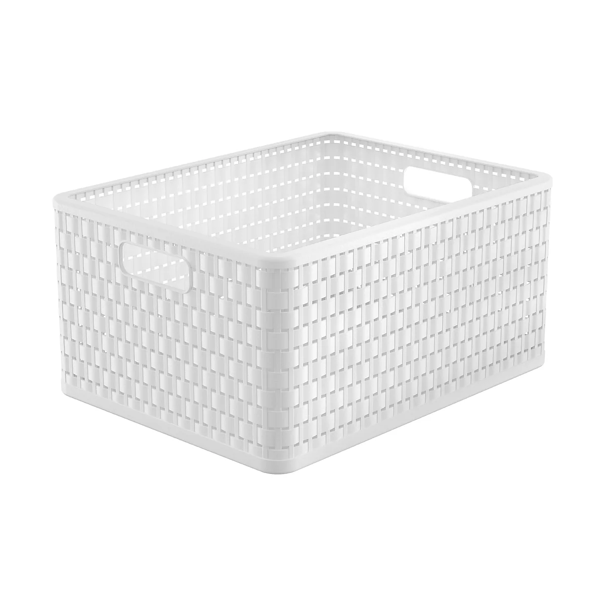 Panier de rangement Rotho COUNTRY, volume 28 l, format A4+, empilable, sans couvercle, L 430 x l 330 x H 215 mm, PP, blanc