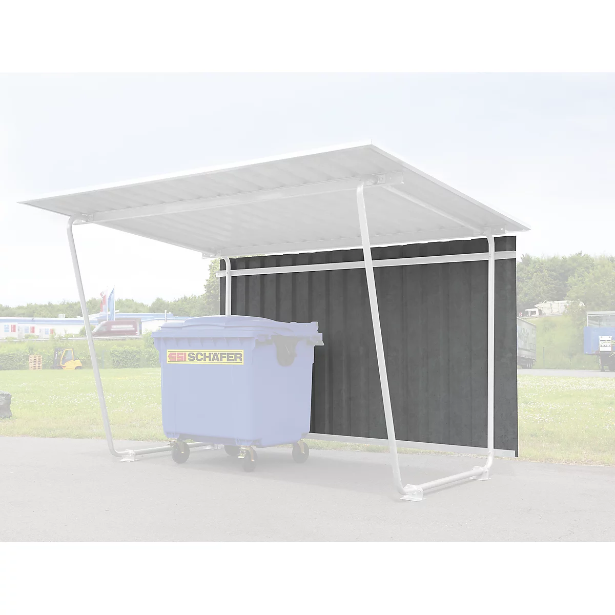 Panneau arrière en tôle, trapézoïdal, 4300 mm de large, Unité d'extension