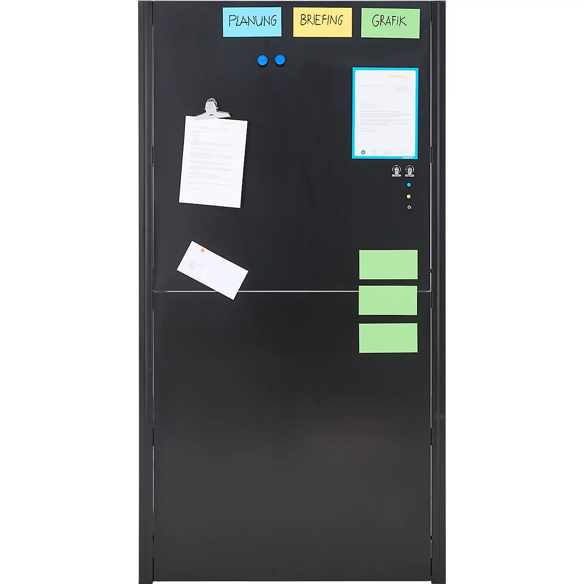 Panneau arrière pour rayonnage ORDO Business - acier - l. 950 x H 1000 mm - magnétique - noir profond mat RAL 9005
