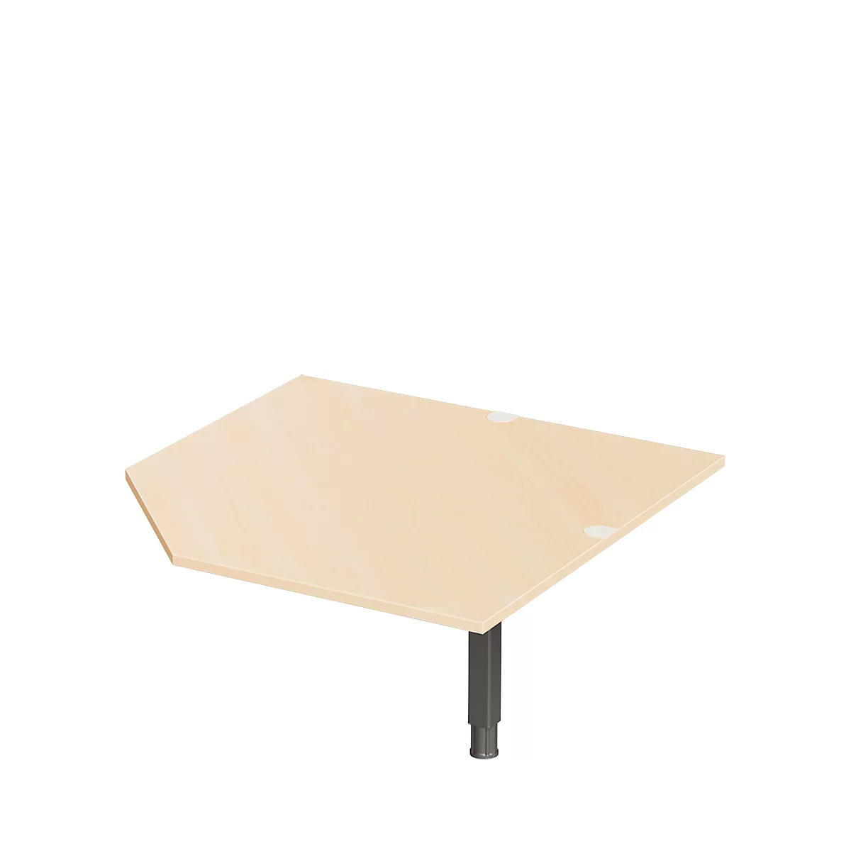Panneau d'angle système CAD ERGO-T 2.0, avec pied support, L 1200 x P 1200/800 x H 718-898 mm, érable/anthracite