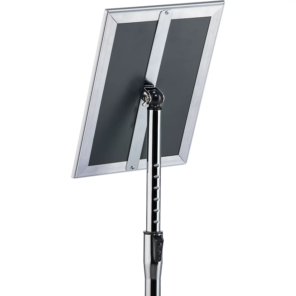 Panneau d'information Durable, avec cadre à clipser DIN A4, format vertical &amp; horizontal, réglable en hauteur, aluminium &amp; polystyrène, argenté